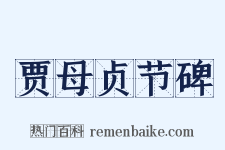 贾母贞节碑是什么意思的图片